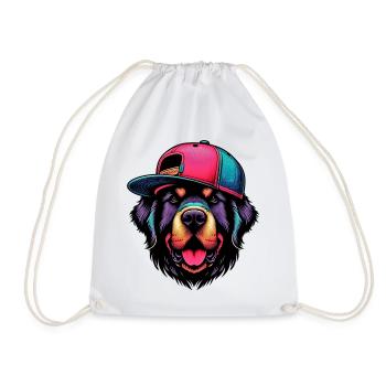 Dog - Drawstring Bag - white - Front