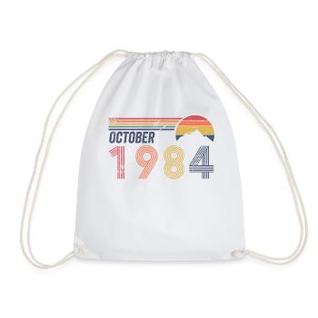 40. Anniversaire 1984 Octobre 40 ans - Sac de sport léger - blanc - Devant