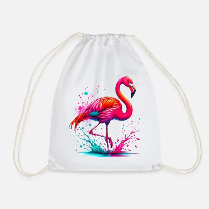 Flamingo - Turnbeutel - Weiß