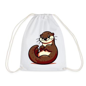 Otter - Turnbeutel - Weiß - Vorne