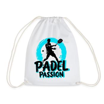 Padel Passion T-Shirt Hoodie Mugs - Drawstring Bag - white - Front
