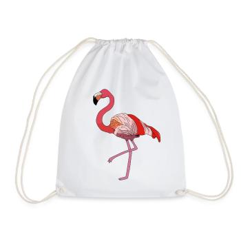 Flamingo - Drawstring Bag - white - Front