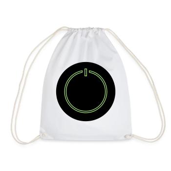Power Button - Drawstring Bag - white - Front