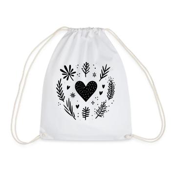 Coeur avec des branches - Sac de sport léger - blanc - Devant