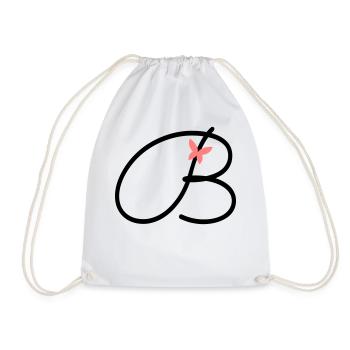 Buchstabe B Anfangsbuchstabe Schmetterling - Turnbeutel - Weiß - Vorne