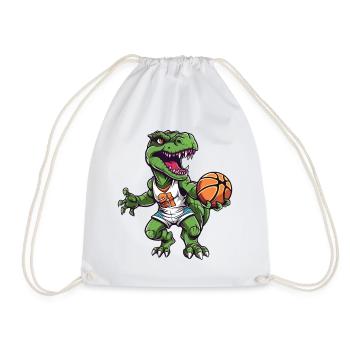 Basket-ball dinosaure T-Rex joueur de basket-ball - Sac de sport léger - blanc - Devant