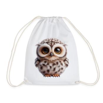 Cute Owl - Drawstring Bag - white - Front