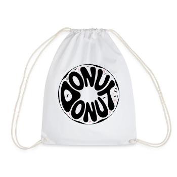 Donut - Cool Donut Logo - Drawstring Bag - white - Front