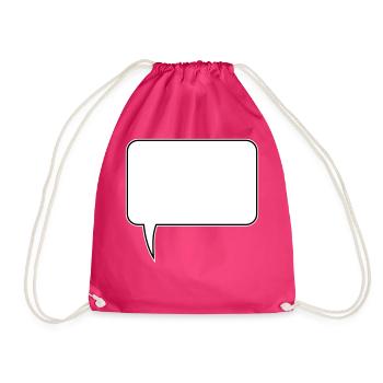 Speech bubble rectangle design - Drawstring Bag - fuchsia - Front