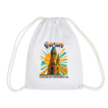 Berlin - Memorial Church - Urban Retro Dreams - Drawstring Bag - white - Front