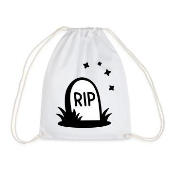 RIP Halloween Grabstein Silhouette - Turnbeutel - Weiß - Vorne