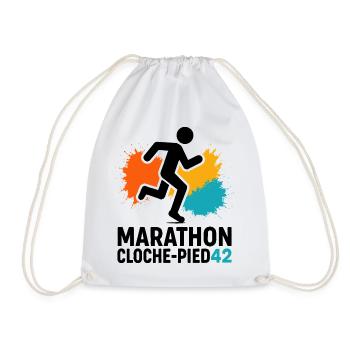 Marathon à cloche-pied ! 42km d'aventure ! - Sac de sport léger - blanc - Devant