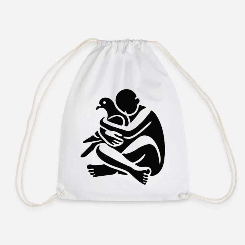 Doves bring peace - Drawstring Bag - white