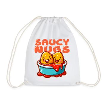 Saucy Nugs Blue Bowl - Drawstring Bag - white - Front