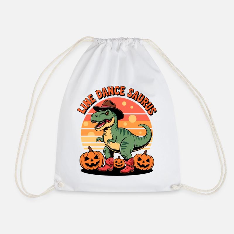 LineDance Saurus Halloween - Turnbeutel - Weiß