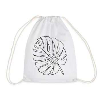 Contour de la feuille de Monstera - Sac de sport léger - blanc - Devant