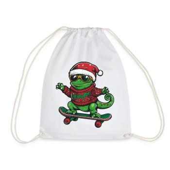 Caméléon Noël drôle - Sac de sport léger - blanc - Devant