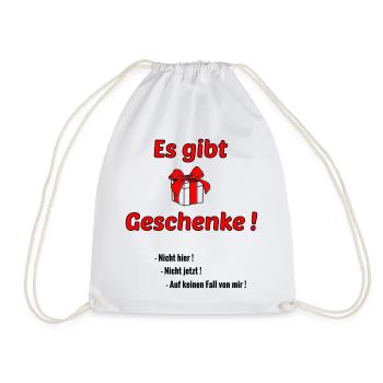 There are gifts - Drawstring Bag - white - Front