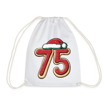 75 Numéro Biscuit Noël - Sac de sport léger - blanc - Devant