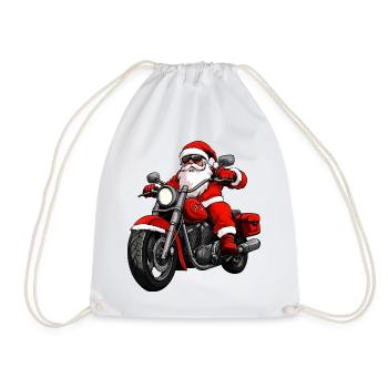 Motorradfahrer Weihnachten - Turnbeutel - Weiß - Vorne