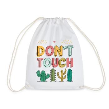 Do Not Touch Pastel Cactus - Drawstring Bag - white - Front