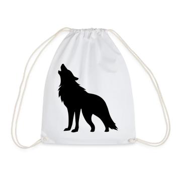 Wolf Silhouette - Turnbeutel - Weiß - Vorne
