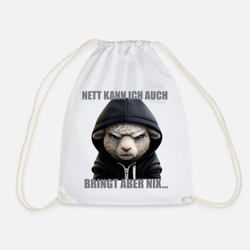 Nett kann ich auch – Bring nix - Turnbeutel - Weiß