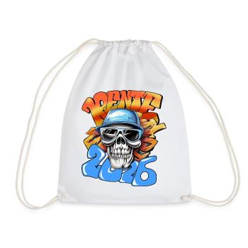 Skull Pensioner 2026 Graffiti Néon Pop Art - Sac de sport léger - blanc - Devant