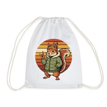 Écureuil Cool - Design Rétro Hivernal - Sac de sport léger - blanc - Devant
