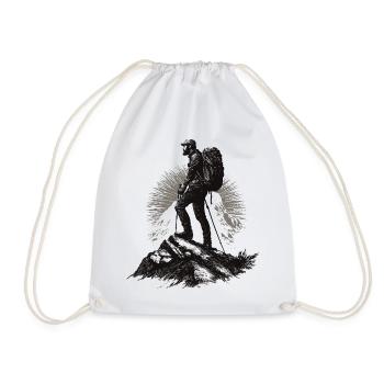Mountaineer motif in the sunbeam - Drawstring Bag - white - Front