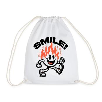 Smile! Fiery Friend Smiley - Drawstring Bag - white - Front