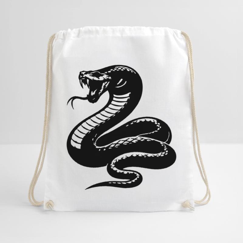 Snake Python Silhouette Drawstring Bag