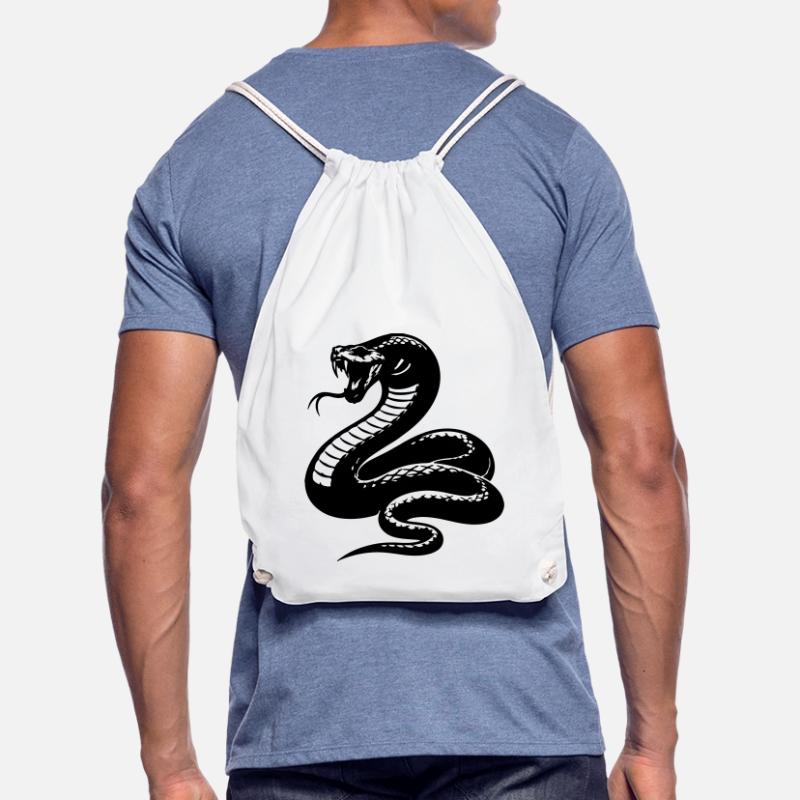 Snake Python Silhouette Drawstring Bag