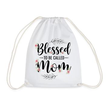 Happy To Be Mom Mom Gift - Drawstring Bag - white - Front