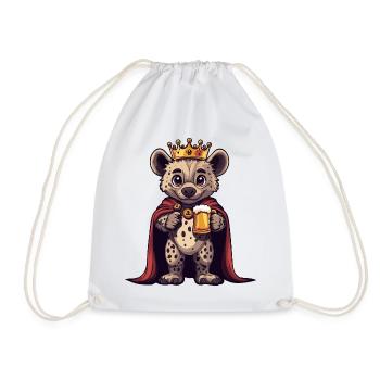 Hyena Beer King - Drawstring Bag - white - Front