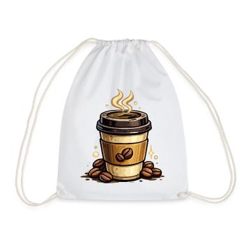 Coffee Art Mug - Drawstring Bag - white - Front