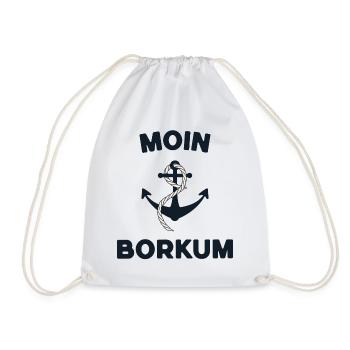 Moin Borkum – Conception d’ancres maritimes - Sac de sport léger - blanc - Devant