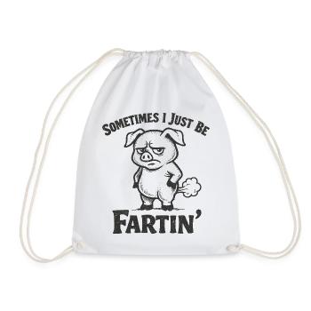 Sometimes I'm just a farting pig - Drawstring Bag - white - Front