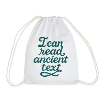 Ancient Script Tee - Drawstring Bag - white - Front