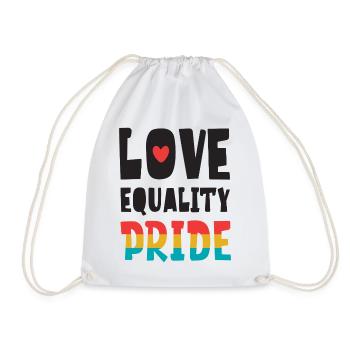 LGBTQ Pride Month - Love. Equality. Pride - Drawstring Bag - white - Front