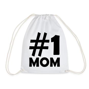 #1 Mom - Drawstring Bag - white - Front