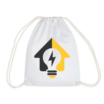 Elektro Haus Glühbirne Logo - Turnbeutel - Weiß - Vorne