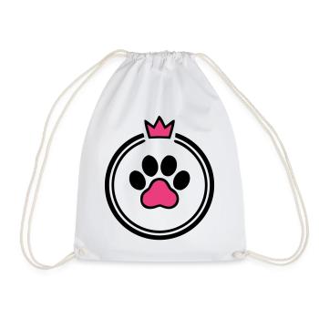 Maman de chien Patte de Cœur Couronne Os de chien - Sac de sport léger - blanc - Devant