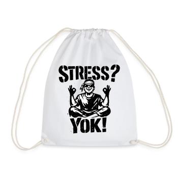 Stress? Yok! | Türkisches Stencil Streetwear Desig - Turnbeutel - Weiß - Vorne