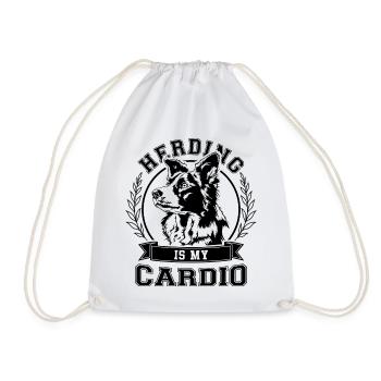 Border Collie Herding is my Cardio Hunde Wilsigns - Turnbeutel - Weiß - Vorne
