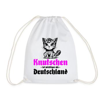 Knutschen ist wichtiger als Deutschland - Turnbeutel - Weiß - Vorne
