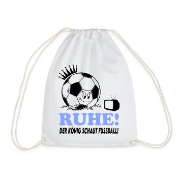 Ruhe Der König schaut guckt Fußball Fußballfan - Turnbeutel - Weiß - Vorne