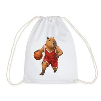 Capybara spielt Basketball  - Turnbeutel - Weiß - Vorne