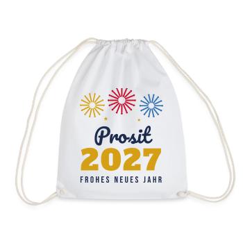 Prosit 2027 – Silvester Frohes neues Jahr - Turnbeutel - Weiß - Vorne