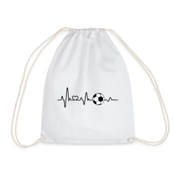 Football Fan Heartbeat Amour Footballeur EKG Drôle - Sac de sport léger - blanc - Devant